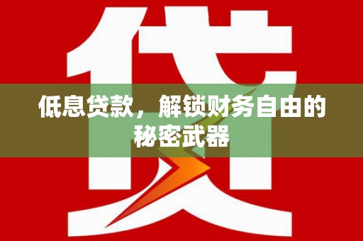 盖州低息贷款，解锁财务自由的秘密武器