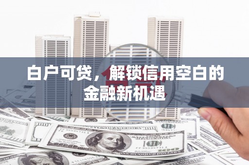 士林白户可贷，解锁信用空白的金融新机遇