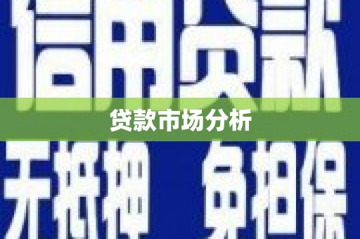 新庄贷款市场分析