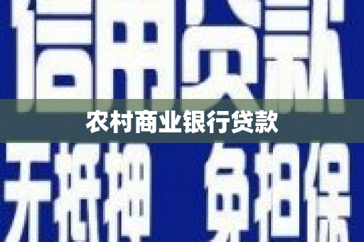 高邑农村商业银行贷款