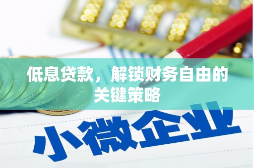 新沂低息贷款，解锁财务自由的关键策略