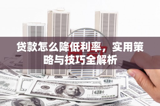 温岭贷款怎么降低利率，实用策略与技巧全解析